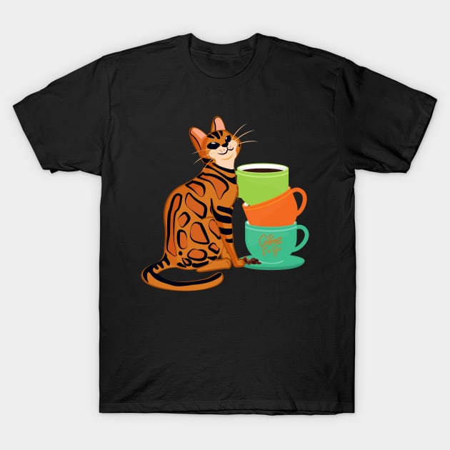 Easily Distracted by Cats and Coffee T-Shirt by nathalieaynie